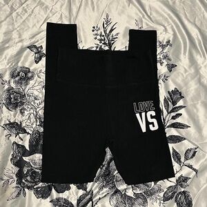 Victoria's Secret Love VS black leggings.
